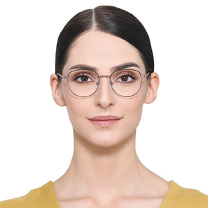 Rose Gold Round Full Rim Women Eyeglasses by Vincent Chase Online-132018