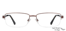 Load image into Gallery viewer, Brown Rectangle Half Rim Unisex Eyeglasses by Vincent Chase VC-132022