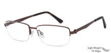 Load image into Gallery viewer, Brown Rectangle Half Rim Unisex Eyeglasses by Vincent Chase VC-132022