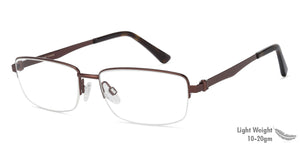 Brown Rectangle Half Rim Unisex Eyeglasses by Vincent Chase VC-132022