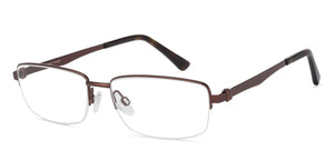 Brown Rectangle Half Rim Unisex Eyeglasses by Vincent Chase VC-132022