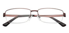 Load image into Gallery viewer, Brown Rectangle Half Rim Unisex Eyeglasses by Vincent Chase VC-132022