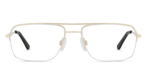 Gold Geometric Half Rim Unisex Eyeglasses by Vincent Chase Essentials-132026