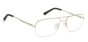 Gold Geometric Half Rim Unisex Eyeglasses by Vincent Chase Essentials-132026