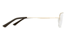 Load image into Gallery viewer, Gold Geometric Half Rim Unisex Eyeglasses by Vincent Chase Essentials-132026
