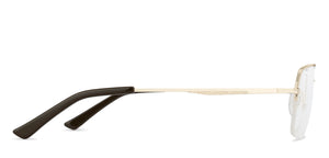 Gold Geometric Half Rim Unisex Eyeglasses by Vincent Chase Essentials-132026