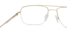 Load image into Gallery viewer, Gold Geometric Half Rim Unisex Eyeglasses by Vincent Chase Essentials-132026