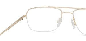 Gold Geometric Half Rim Unisex Eyeglasses by Vincent Chase Essentials-132026