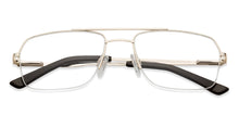 Load image into Gallery viewer, Gold Geometric Half Rim Unisex Eyeglasses by Vincent Chase Essentials-132026