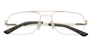 Gold Geometric Half Rim Unisex Eyeglasses by Vincent Chase Essentials-132026