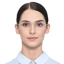 Load image into Gallery viewer, Gold Geometric Half Rim Unisex Eyeglasses by Vincent Chase Essentials-132026