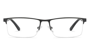 Black Rectangle Half Rim Unisex Eyeglasses by Vincent Chase Essentials-132027