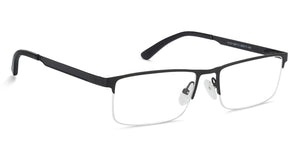 Black Rectangle Half Rim Unisex Eyeglasses by Vincent Chase Essentials-132027