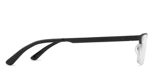 Black Rectangle Half Rim Unisex Eyeglasses by Vincent Chase Essentials-132027