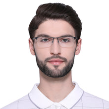 Load image into Gallery viewer, Black Rectangle Half Rim Unisex Eyeglasses by Vincent Chase Essentials-132027