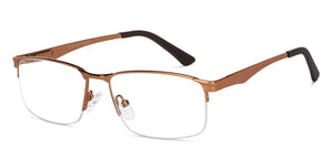 Copper Rectangle Half Rim Unisex Eyeglasses by Vincent Chase-150988