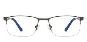 Gunmetal Rectangle Half Rim Unisex Eyeglasses by Vincent Chase Computer Glasses-142741