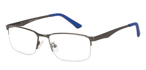 Gunmetal Rectangle Half Rim Unisex Eyeglasses by Vincent Chase Computer Glasses-142741
