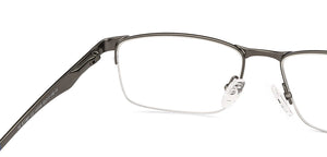 Gunmetal Rectangle Half Rim Unisex Eyeglasses by Vincent Chase Computer Glasses-142741