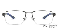 Load image into Gallery viewer, Grey Rectangle Half Rim Unisex Eyeglasses by Lenskart Air Online-132038