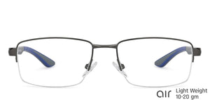 Grey Rectangle Half Rim Unisex Eyeglasses by Lenskart Air Online-132038
