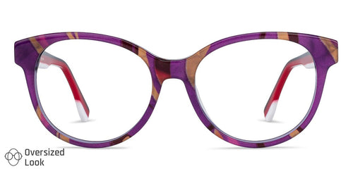 Purple Cat Eye Full Rim Wide Women Eyeglasses by Vincent Chase Online-132682