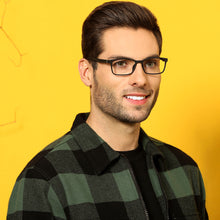 Load image into Gallery viewer, Black Rectangle Full Rim Unisex Eyeglasses by Lenskart Air Online-132695