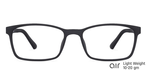 Black Rectangle Full Rim Unisex Eyeglasses by Lenskart Air Online-132695