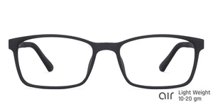 Black Rectangle Full Rim Unisex Eyeglasses by Lenskart Air Online-132695