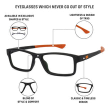 Load image into Gallery viewer, Black Rectangle Full Rim Unisex Eyeglasses by Lenskart Air Online-134405