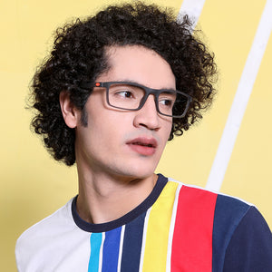 Grey Rectangle Full Rim Unisex Eyeglasses by Lenskart Air Online-134412