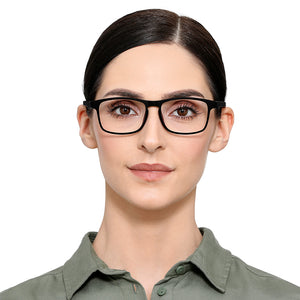 Black Rectangle Full Rim Unisex Eyeglasses by Lenskart Air Online-134414