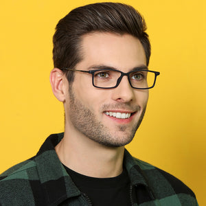 Blue Rectangle Full Rim Unisex Eyeglasses by Lenskart Air Online-134428