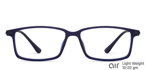Blue Rectangle Full Rim Unisex Eyeglasses by Lenskart Air Online-134428