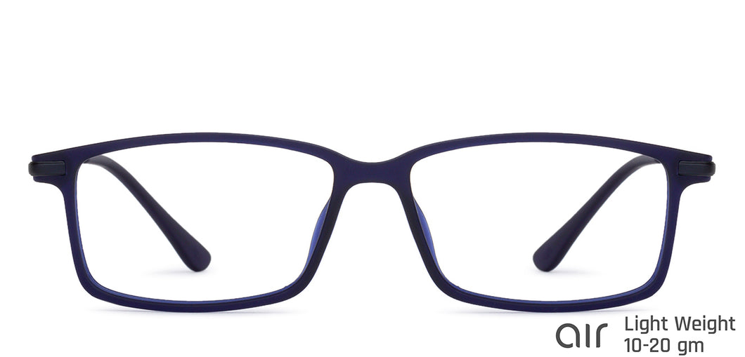 Blue Rectangle Full Rim Unisex Eyeglasses by Lenskart Air Online-134428