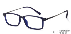 Blue Rectangle Full Rim Unisex Eyeglasses by Lenskart Air Online-134428