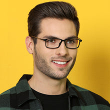 Load image into Gallery viewer, Black Rectangle Full Rim Unisex Eyeglasses by Lenskart Air Online-134430