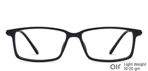 Black Rectangle Full Rim Unisex Eyeglasses by Lenskart Air Online-134430
