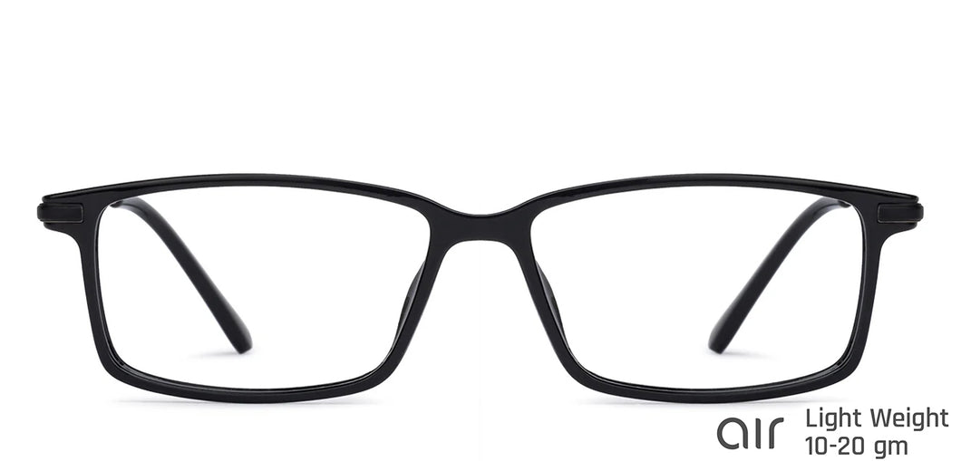 Black Rectangle Full Rim Unisex Eyeglasses by Lenskart Air Online-134430