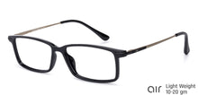 Load image into Gallery viewer, Black Rectangle Full Rim Unisex Eyeglasses by Lenskart Air Online-134430