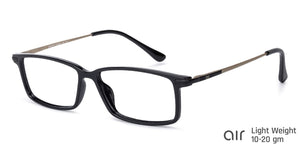 Black Rectangle Full Rim Unisex Eyeglasses by Lenskart Air Online-134430