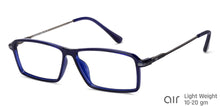 Load image into Gallery viewer, Blue Rectangle Full Rim Unisex Eyeglasses by Lenskart Air Computer Glasses-138212