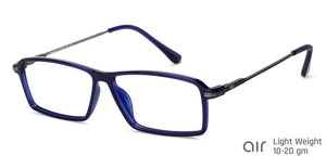 Blue Rectangle Full Rim Unisex Eyeglasses by Lenskart Air Computer Glasses-138212