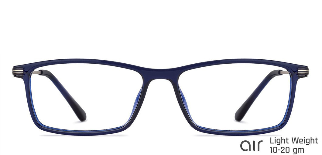 Blue Rectangle Full Rim Unisex Eyeglasses by Lenskart Air Computer Glasses-148088