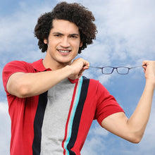 Load image into Gallery viewer, Blue Rectangle Full Rim Unisex Eyeglasses by Lenskart Air Computer Glasses-148088