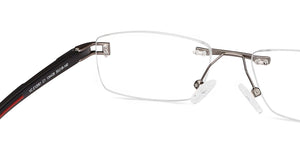 Grey Rectangle Rimless Unisex Eyeglasses by Lenskart Air-134438