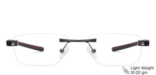 Grey Rectangle Rimless Narrow Unisex Eyeglasses by Lenskart Air-134438