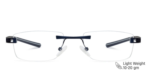 Blue Rectangle Rimless Narrow Unisex Eyeglasses by Lenskart Air-134439