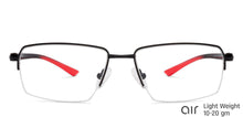 Load image into Gallery viewer, Black Rectangle Half Rim Unisex Eyeglasses by Lenskart Air Online-134440