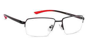 Black Rectangle Half Rim Unisex Eyeglasses by Lenskart Air Online-134440